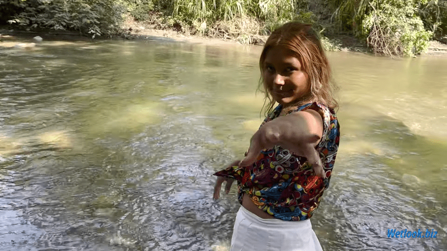 River Walk in Wetlook: Daniela’s High Socks and Skirt Adventure!